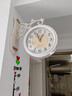 康巴丝（Compas）双面挂钟欧式石英钟挂表客厅餐厅摇摆时钟表摆钟钟表 2589白色 实拍图