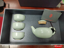 东道汝窑河南非遗天乐壶组 茶具套装 汝瓷高档功夫茶具整套陶瓷礼盒装 2024甲辰款（天青）4件套 实拍图