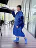 伞小满儿童雨衣男童女童小学生初中高中小孩上学专用带书包位10岁到15岁 宝蓝色 4XL(推荐身高145-160) 实拍图