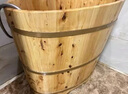 木桶坊熏蒸桶蒸汽泡澡桶木桶成人家用洗澡桶泡全身实木沐浴桶带盖小户型 蛋形木蜡油 80cm 长56宽75高 实拍图