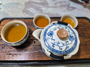 唐丰汝窑青花旅行茶具套装一壶三杯便携快客杯 米黄繁花荷韵旅行茶具 实拍图