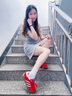 CAMILA KSENIA阿甘鞋女士2026年新款夏季时尚百搭厚底德训鞋红色系休闲运动鞋子 红色 37 实拍图