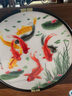 摆福百利苏绣客厅玄关装饰画圆形壁画新中式高档背景墙餐厅挂画精品刺绣 精品刺绣  鸿运当头九鱼图 80*80实木边框 实拍图