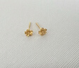 周六福足金999朱槿花黄金耳钉耳饰女计价A0910969 约0.82g 一对生日礼物 实拍图