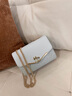viney新款斜挎包包女包牛皮小方包轻奢单肩生日礼物送女友老婆 【白色】高级感实用女生高端品牌腋下包 ck风百搭小众时尚休闲小包 实拍图