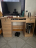 幻狐 （DREAM FOX ） 电脑桌台式家用办公书桌现代简约带抽屉学生学习桌卧室写字桌子 【桌椅主机款】橡胶木色120CM 实拍图