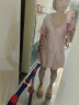浪莎睡裙女性感冰丝仿真丝睡衣薄款高级感V领蕾丝女士家居服 实拍图
