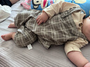 巴厘小猪男宝宝背带裤复古英伦风小男童举重裤春季婴幼儿连体衣儿童连身裤 卡其咖格 73 实拍图