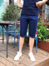 啄木鸟夏季薄款男士牛仔短裤男五分休闲裤男宽松直筒马裤七分中裤 DA07蓝色 32 实拍图
