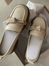 百思图商场同款时尚轻便学院蝴蝶结乐福鞋女单鞋WA399AA4 米色 38 实拍图