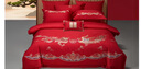 百丽丝水星家纺出品结婚四件套婚庆纯棉刺绣婚房套件大红色被套龙凤刺绣 实拍图
