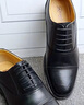 强人正装鞋男际华3515品质头层牛皮商务皮鞋 套脚三接头凉皮鞋 黑 40 实拍图