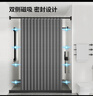施香曼浴帘套装磁吸免打孔隐形折叠浴帘防水布浴室隔断淋浴折叠干湿分离 灰色帘+黑杆+双侧磁吸 适合100-120墙宽 帘宽1.2米高2米 实拍图
