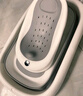 iuu婴儿洗澡盆 可折叠宝宝浴盆大号 洗澡神器躺托浴架新生儿童用品 【北欧灰】+可调节感温浴架 实拍图