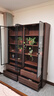 月影梳桐黑胡桃木实木书柜储物柜家用客厅满墙展示柜置物架带玻璃门防尘柜 四门四抽书柜 实拍图