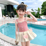 梵迪拉（F.DYRAA）儿童泳衣女童连体公主裙可爱女孩泡温泉幼儿宝宝游泳32643粉色2XL 实拍图