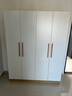 束寻【上门安装】衣柜现代简约实木挂衣杆经济型简易组装出租房卧室 四门140*40*180暖白+胡桃色 自行安装 实拍图