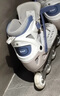 特步轮滑鞋儿童溜冰鞋女童男童滑冰鞋旱冰鞋专业成人新款滑轮女孩 双芭扣灰白单鞋+礼包 M 双芭扣全闪光32-35码 实拍图