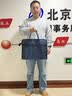 潮动旋律公文包男士内带独立水杯位文件袋手提包文件包15.6寸笔记本电脑包政府公务员专用包可定制印刷LOGO 黑色【有水杯位/名片夹】D166-2 实拍图