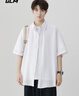 GLM短袖衬衫男夏季韩版宽松透气潮流百搭免烫半袖衬衣外套白色XL 实拍图