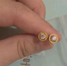 千叶珠宝黄金足金黄金镶嵌锆石耳钉百搭耳饰计价礼物送女友女神节礼物 金重约1.78g/黄金镶锆养耳针 足金耳钉/支持多退少补 实拍图