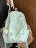 匡睿书包初中生女高颜值小众ins大容量日系旅行高中大学生背包双肩包 绿色（带三角奶酪+1个小挂坠） 实拍图