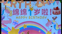 创承印艺生日装饰场景布置电视投屏儿童周岁卡通背景墙宝宝派对套餐女孩 实拍图