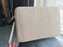 泰克森笔记本内胆包14英寸适用华为苹果macbook联想16女平板电脑保护套 可拆手提-杏色-羊巴皮+绒毛减震 14-14.2英寸 实拍图