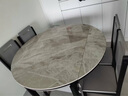 初屋 餐桌 岩板餐桌椅组合现代简约伸缩折叠圆桌家用小户型实木饭桌子 黑灰色-意大利灰岩板-实木椅 1.2m 一桌六椅 实拍图