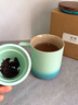 叁旬（sanxun） 知行陶瓷泡茶马克杯带盖过滤水杯女男办公室茶水分离杯子定制 知行马克杯【湖兰釉】 实拍图