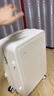 袋鼠（KANGAROO）宽拉杆行李箱新款18寸小型多功能轻便登机箱高颜值学生加厚旅行箱 贝壳白【杯架+充电接口+挂钩】 18英寸 【航空可上飞机】 实拍图