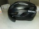 洛克兄弟（ROCKBROS） 骑行头盔带风镜山地公路自行车头盔男女一体成型炫彩安全帽 钛色：加大款58-65cm 灰色镜片 实拍图