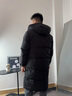波司登（BOSIDENG）2025新款羽绒服男女同款过膝长款连帽90绒面包服外套B250245171DS 【店长主推】黑色|8056 XL 175/96A 实拍图