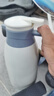 保温壶家用大容量保温水壶热水壶暖水壶水瓶宿舍保温瓶茶瓶杯暖瓶 米白色 1.3L 实拍图