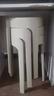 树浩家用塑料加厚凳子可叠放餐椅网红风车餐桌椅子现代简约餐厅书桌用 L.HF升级加强PP材料30cm面-卡其 实拍图