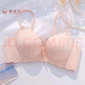 蝶蓝莎内衣女小胸上托聚拢一片式光面无痕显大少女无钢圈加厚蝴蝶结文胸 粉肤色(单件) M 34/75(AB通杯厚约2.5CM) 实拍图