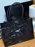CHARLES&KEITH大容量褶皱手提托特包腋下包包女包生日礼物CK2-30782346 Jet Black黑色 XL 实拍图