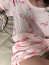 红豆女童睡裙纯棉春夏季薄款家居服儿童短袖套头睡衣A类Q3320粉色160 实拍图