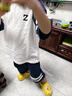 左西男童夏装套装儿童运动短袖纯棉夏季2025新款男孩两件套 白色 110 实拍图