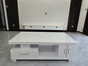 雷鑫智茶几电视柜组合创意现代简约烤漆茶几黑白金3色钢化玻璃客厅 高贵白 130*70CM双抽屉4柜门 实拍图