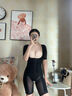 歌莉伦塑身连体衣春夏薄款收腹束腰塑形美体衣产后塑身衣无痕长 黑色中袖三排扣 L 70/105-115斤 实拍图