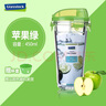 Glasslock 韩国进口玻璃水杯加厚可爱情侣杯随手杯可爱透明茶杯 钢化玻璃不带刻度绿附杯套 450ml 实拍图