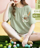 芬腾睡衣女士纯棉夏季套头圆领运动风短袖家居服套装 实拍图