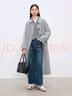 自巧（ZIQIAO）小个子正肩100%全羊毛双面呢大衣女2023冬季新款毛呢西装外套 星空黑 XS (2码) 实拍图