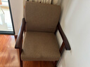 鱼跃星空实木椅子老人靠背椅带扶手家用新中式太师椅舒适久坐老人休闲椅 胡桃色框架+咖啡布【加厚坐垫】 【送货到家+全实木框架】 实拍图