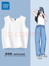 真维斯（Jeanswest）吊带背心女士夏季辣妹上衣服新款女装内搭休闲纯棉透气无袖打底衫 白色 纯色 XL 【建议体重120斤-130斤】 实拍图