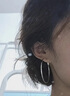 瑞泓祥999纯银耳针赵丽颖乔妍同款大耳圈女圈圈耳环素圈耳饰2025爆款 赵露思同款耳圈5CM金色-999耳针 实拍图