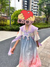 安妮优儿汉服女童春装2025新款古风连衣裙子春季女孩唐装儿童超仙古装夏款 紫色短袖 140 实拍图