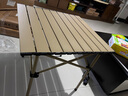 九千谷户外折叠桌便携式野餐桌野营蛋卷桌碳钢露营卡其金方形桌椅2785 实拍图
