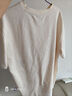 GXG男装 双色肌理面料宽松休闲圆领短袖T恤男士上衣G24D442161 米白 XL 实拍图